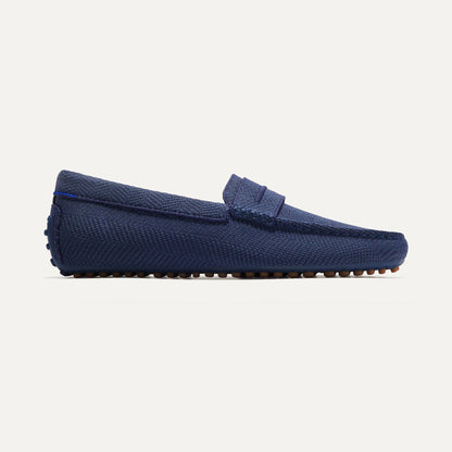 Rothys The Driving Loafer in Navy Herringbone for Men