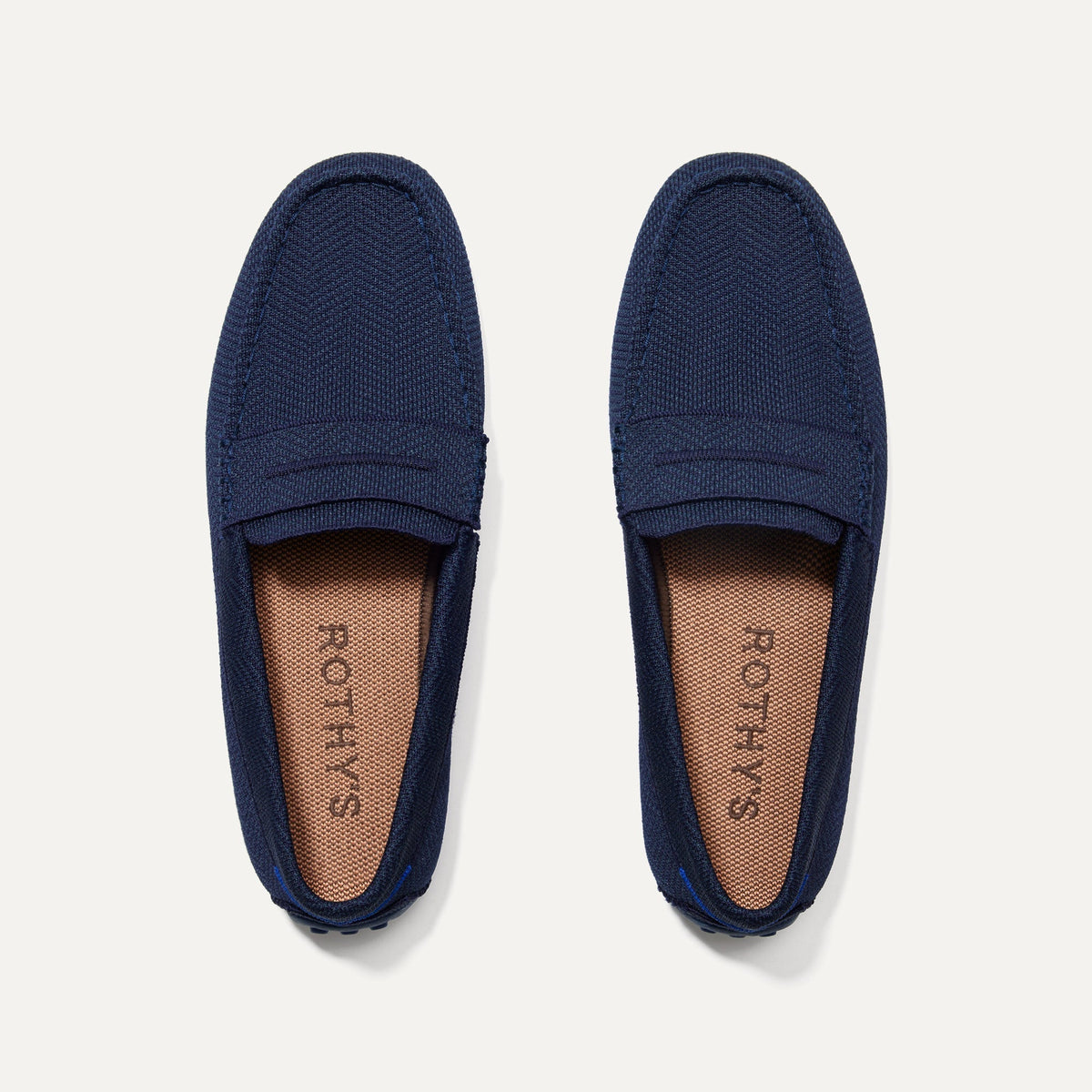 Rothys The Driving Loafer in Navy Herringbone for Men