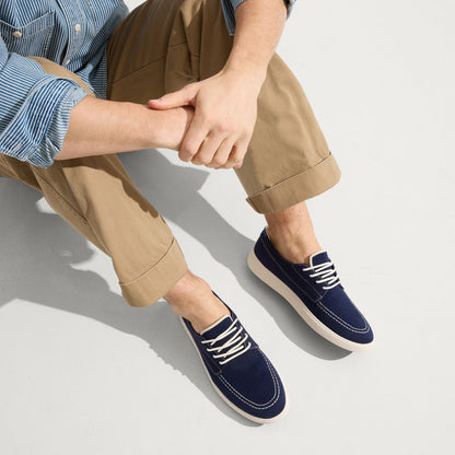 Rothys The Ravello Boat Shoe in Nautical Navy