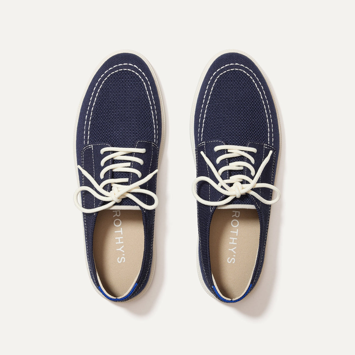 Rothys The Ravello Boat Shoe in Nautical Navy