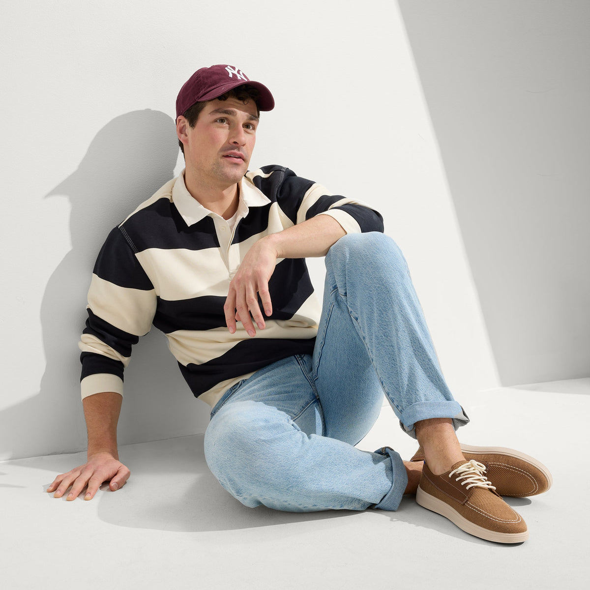 Rothys The Ravello Boat Shoe in Nautical Brown