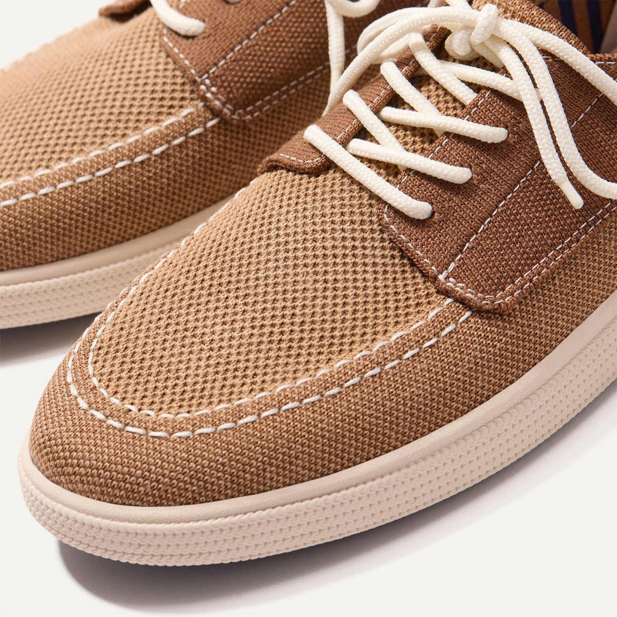 Rothys The Ravello Boat Shoe in Nautical Brown