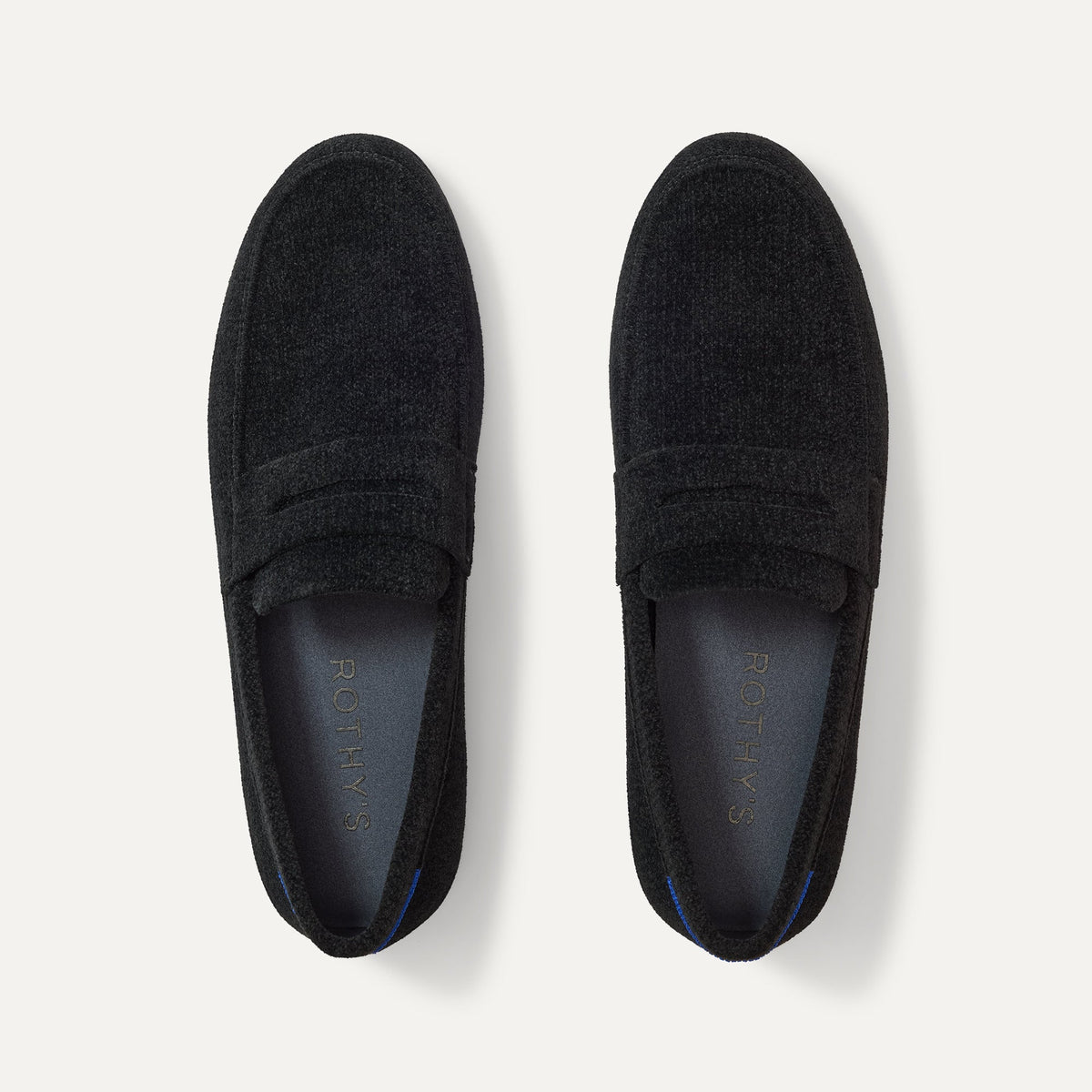 Rothys Men's Ravello Penny Loafer in ReVelvet™ Black