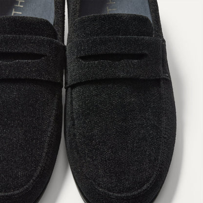Rothys Men's Ravello Penny Loafer in ReVelvet™ Black