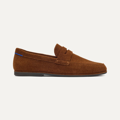 Rothys Men's Ravello Penny Loafer in ReVelvet™ Russet