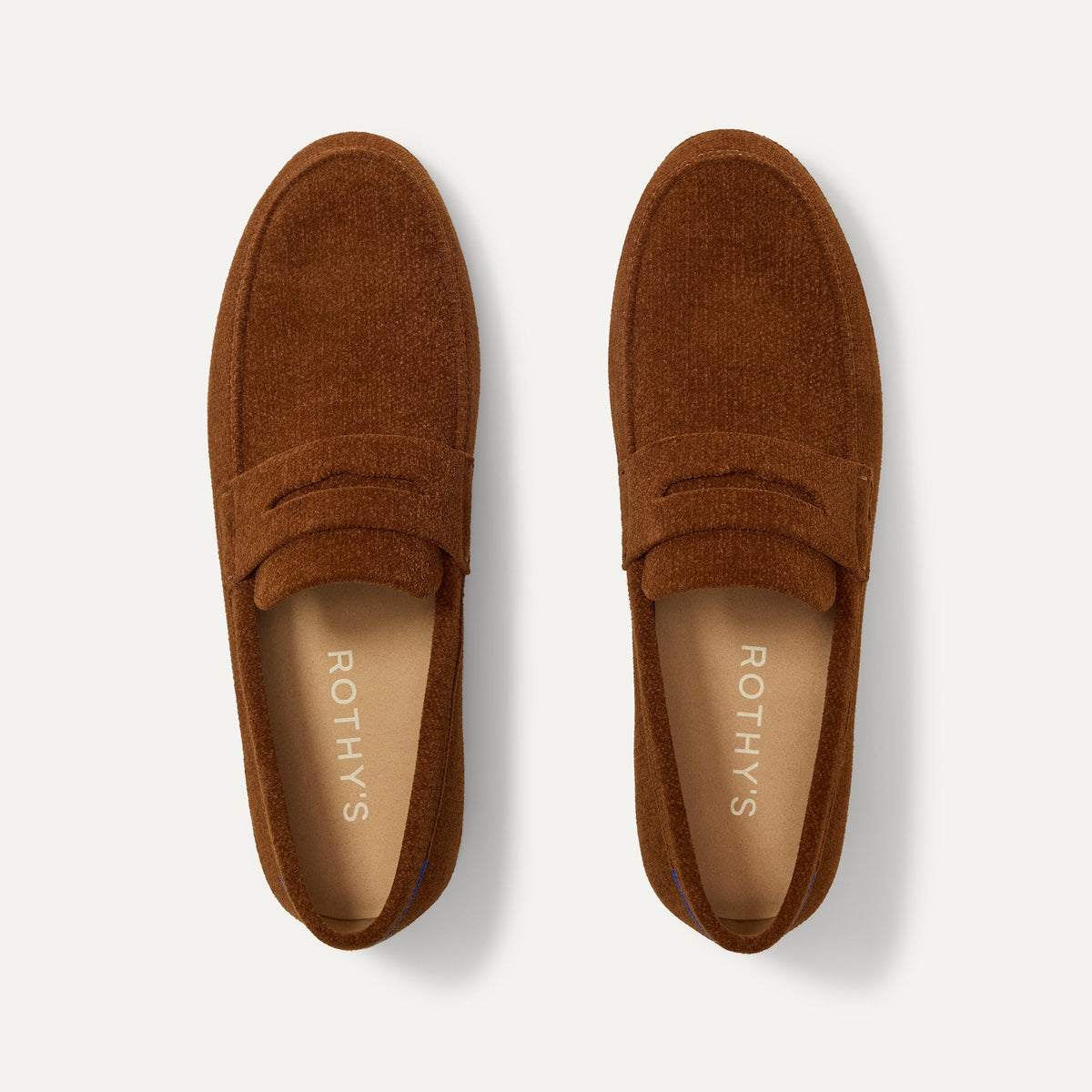 Rothys Men's Ravello Penny Loafer in ReVelvet™ Russet