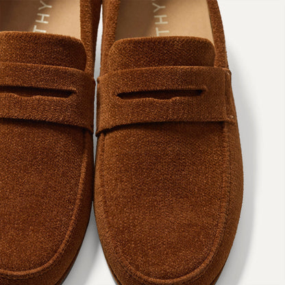 Rothys Men's Ravello Penny Loafer in ReVelvet™ Russet