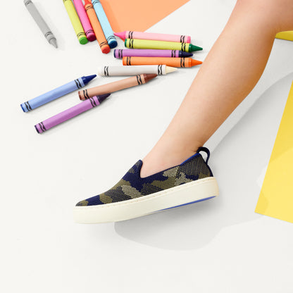 Rothys The Kids Sneaker in Spruce Camo