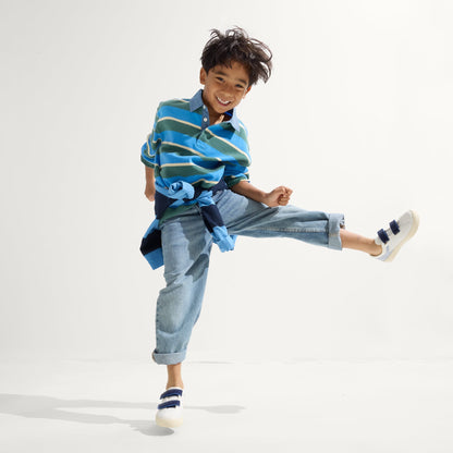Rothys The Kids Strap Sneaker in Blue Raspberry