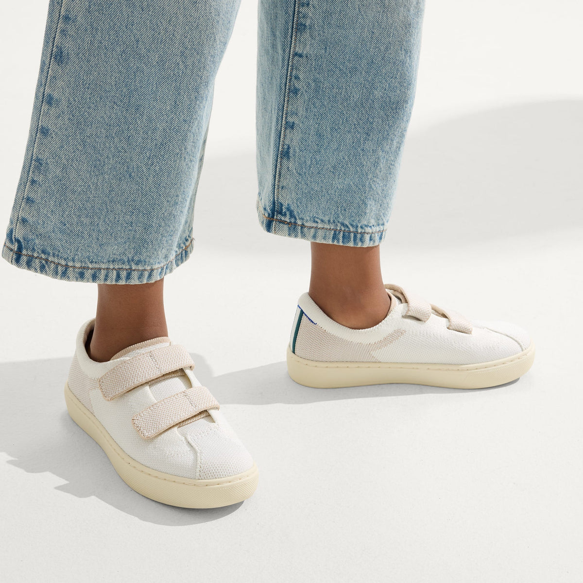 Rothys The Kids Strap Sneaker in Vanilla Ice