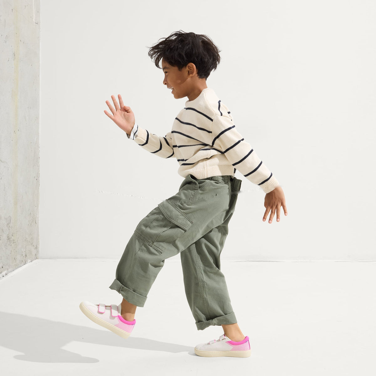 Rothys The Kids Strap Sneaker in Pink Taffy