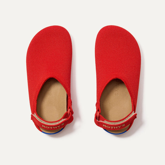 Rothys The Kids Clog in Firetruck Red