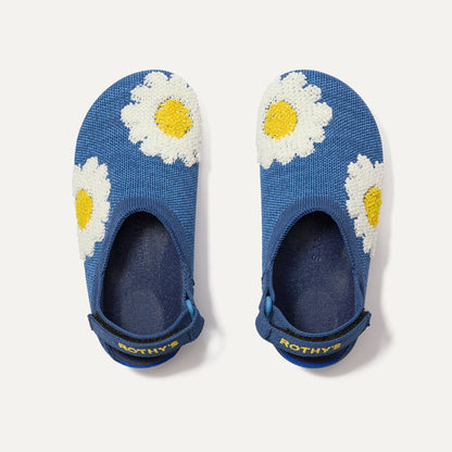 Rothys The Kids Clog in Indigo Daisy