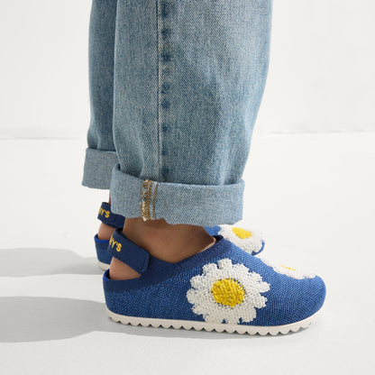 Rothys The Kids Clog in Indigo Daisy