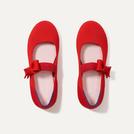 Rothys The Kids Tux Bow Mary Jane in Bright Red