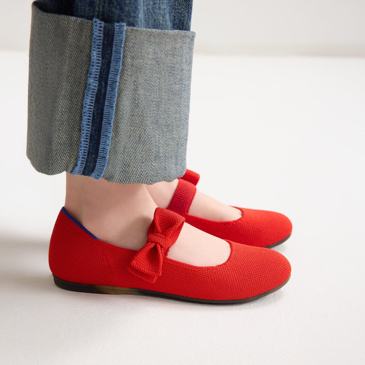 Rothys The Kids Tux Bow Mary Jane in Bright Red