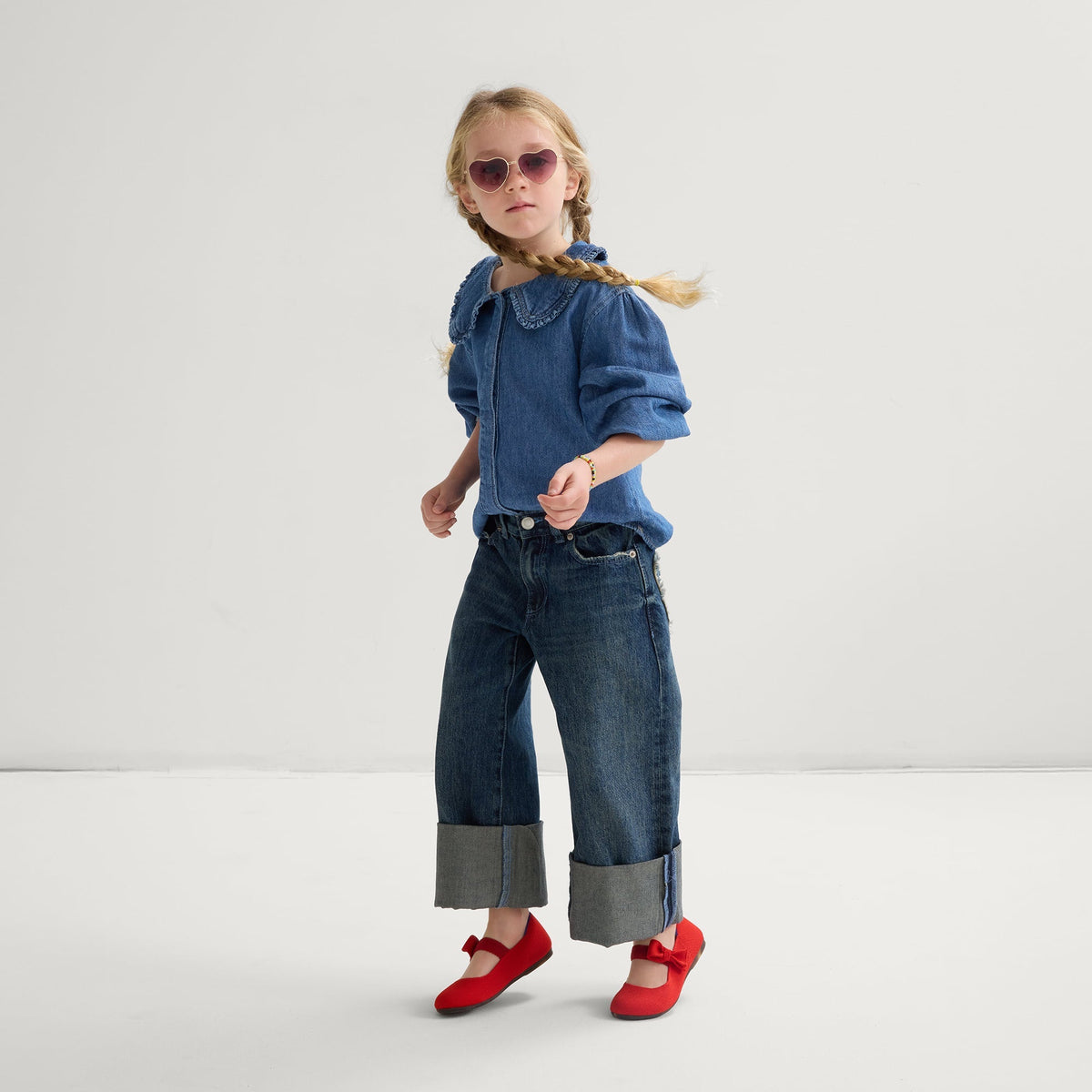 Rothys The Kids Tux Bow Mary Jane in Bright Red