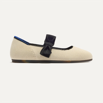 Rothys The Kids Tux Bow Mary Jane in Ivory