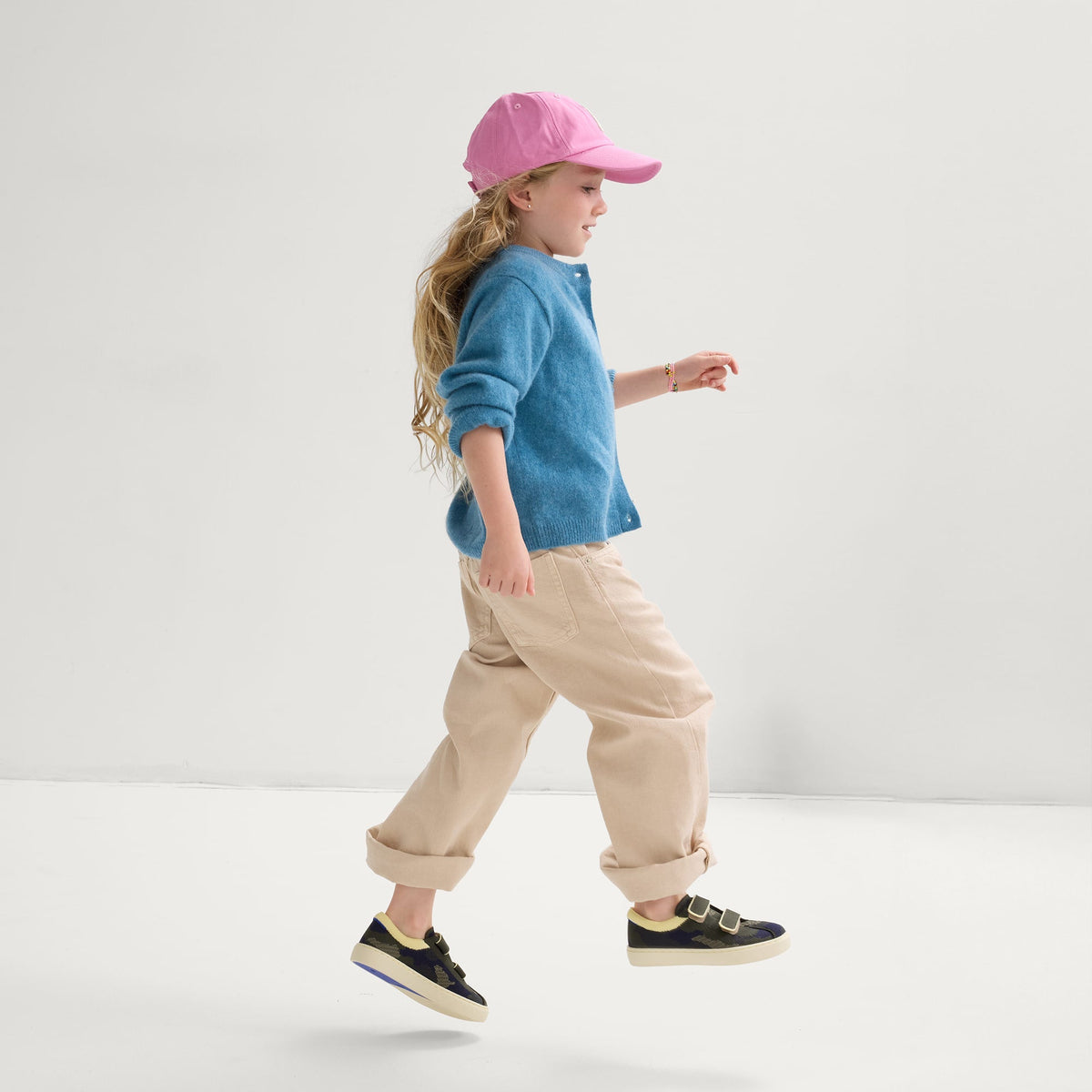 Rothys The Kids Strap Sneaker in Spruce Camo