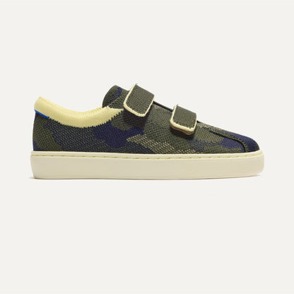 Rothys The Kids Strap Sneaker in Spruce Camo