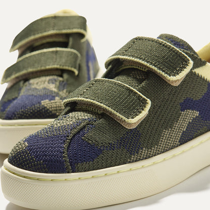 Rothys The Kids Strap Sneaker in Spruce Camo