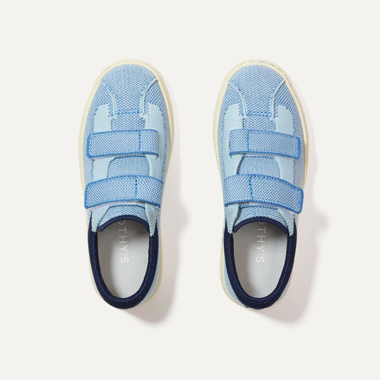 Rothys The Kids Strap Sneaker in Berry Blue
