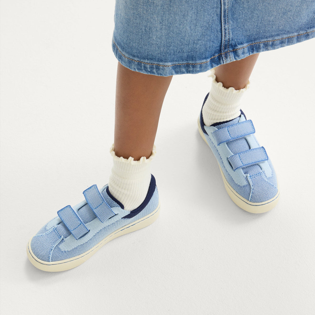 Rothys The Kids Strap Sneaker in Berry Blue