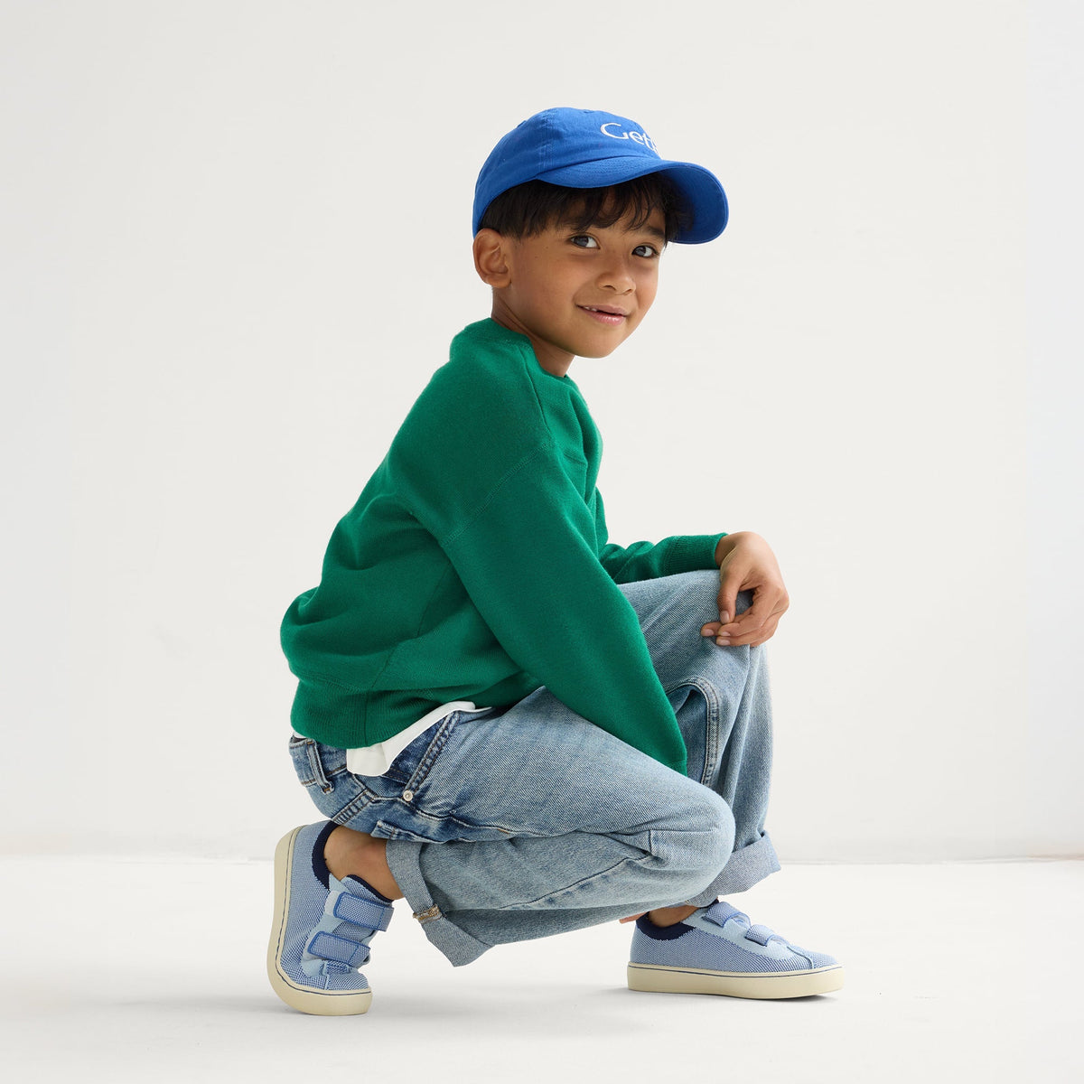 Rothys The Kids Strap Sneaker in Berry Blue