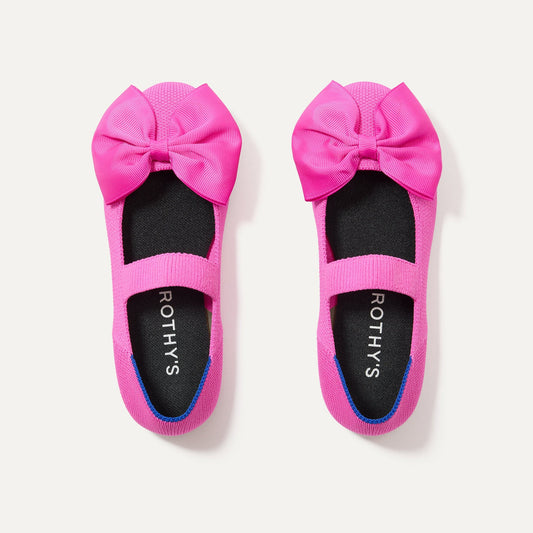 Rothys The Kids Big Bow Mary Jane in Dragon Fruit