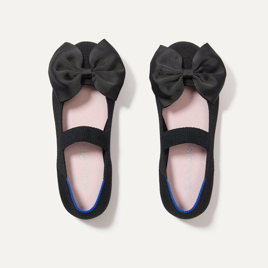 Rothys The Kids Big Bow Mary Jane in Black
