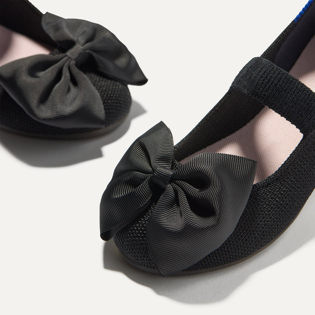 Rothys The Kids Big Bow Mary Jane in Black