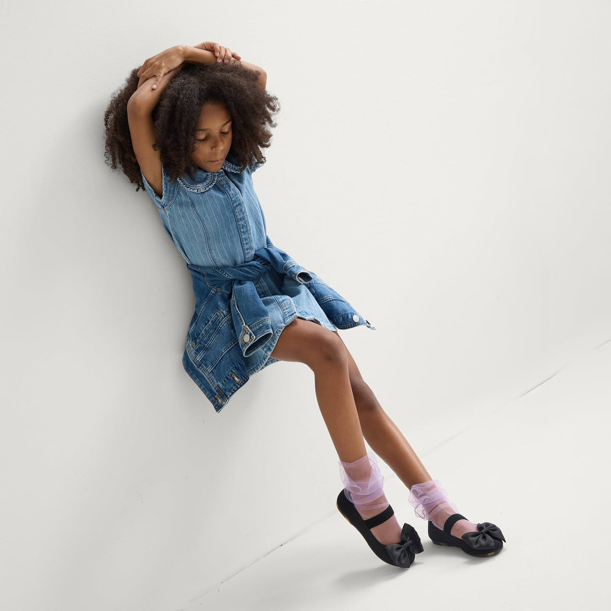 Rothys The Kids Big Bow Mary Jane in Black