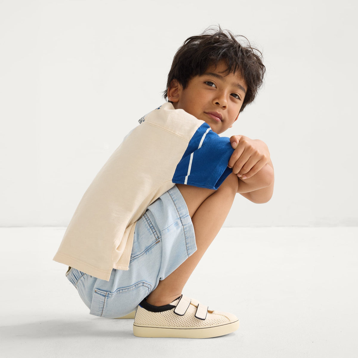 Rothys The Kids Strap Sneaker in Chess Open-Knit