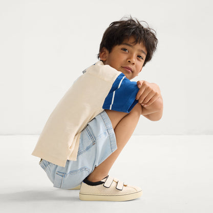 Rothys The Kids Strap Sneaker in Chess Open-Knit