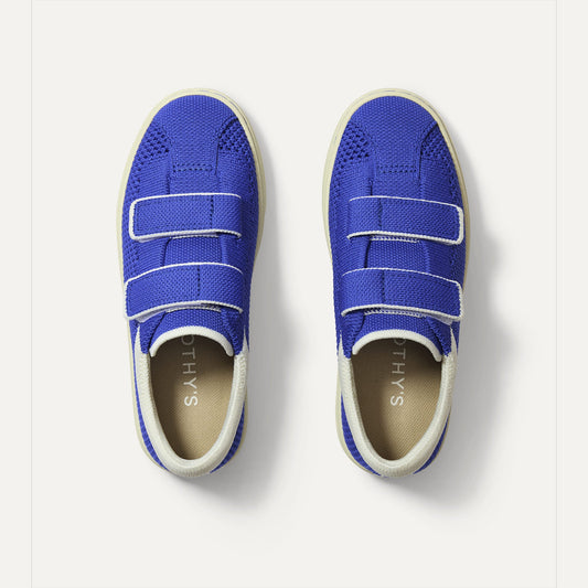 Rothys The Kids Strap Sneaker in Buoy Open-Knit