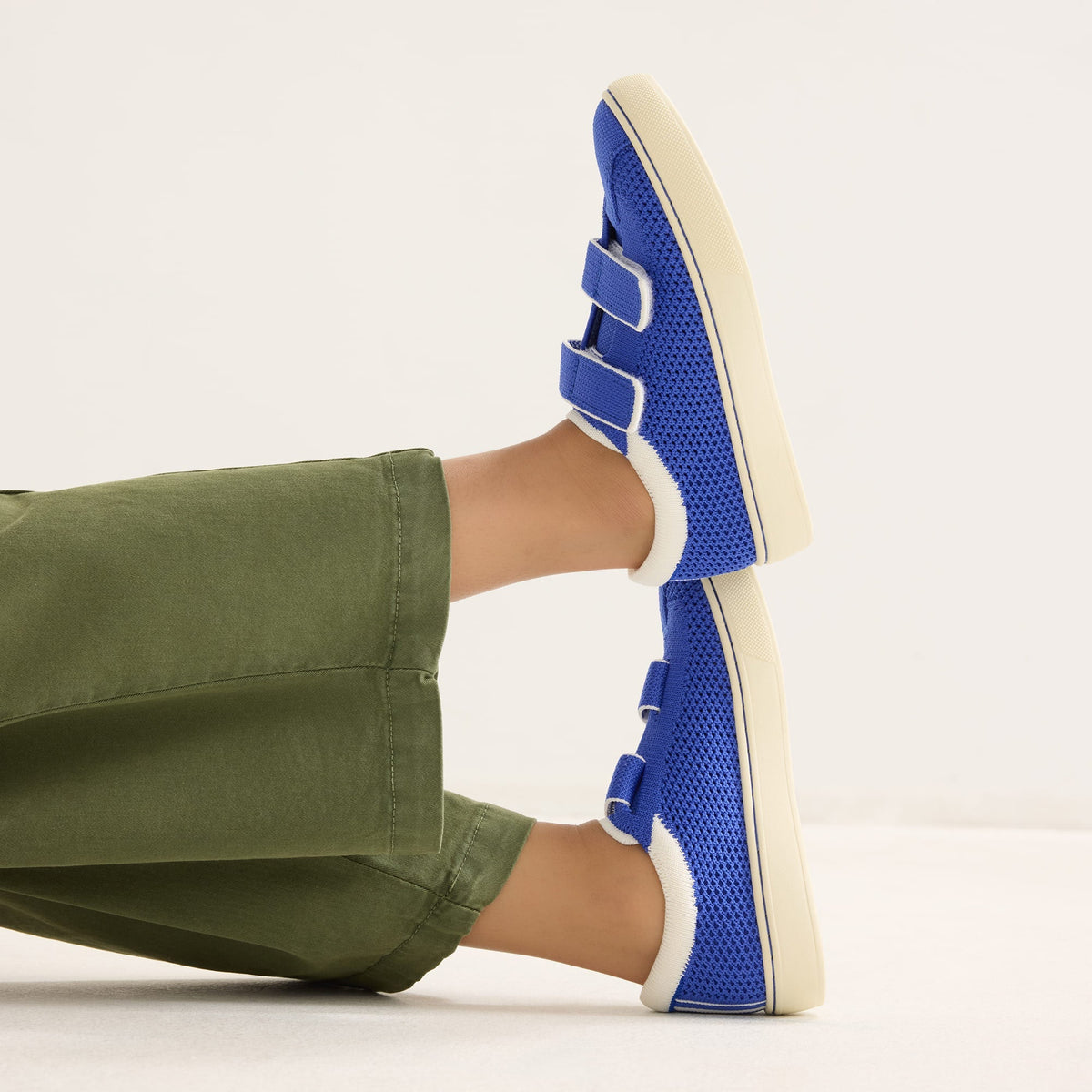 Rothys The Kids Strap Sneaker in Buoy Open-Knit