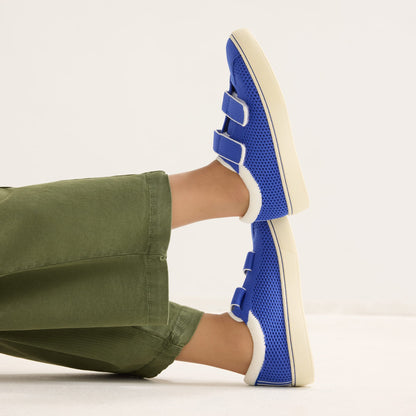 Rothys The Kids Strap Sneaker in Buoy Open-Knit