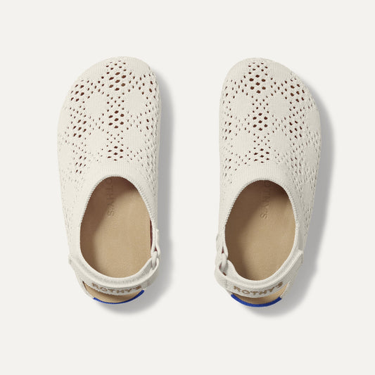 Rothys The Kids Clog in White Crochet