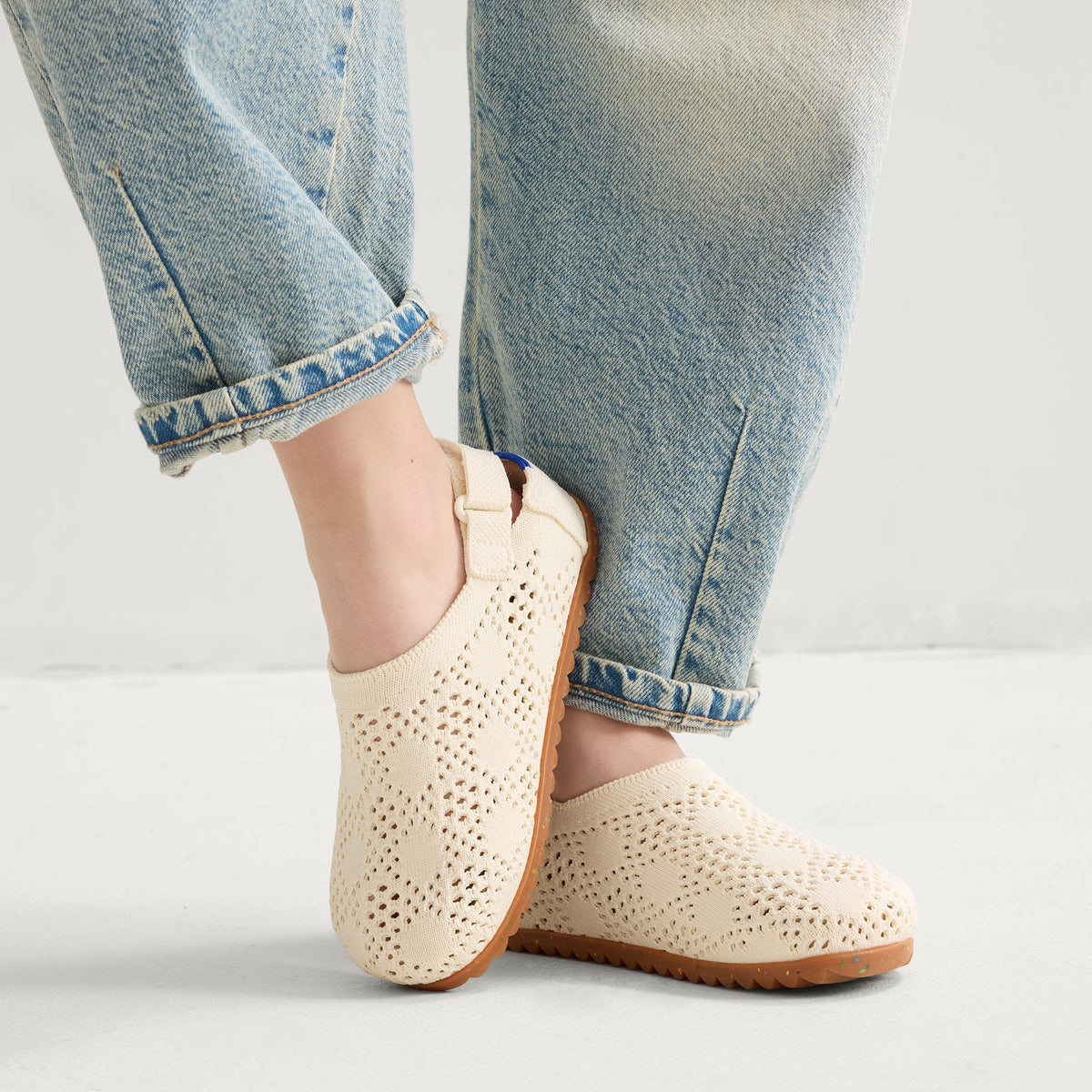 Rothys The Kids Clog in White Crochet