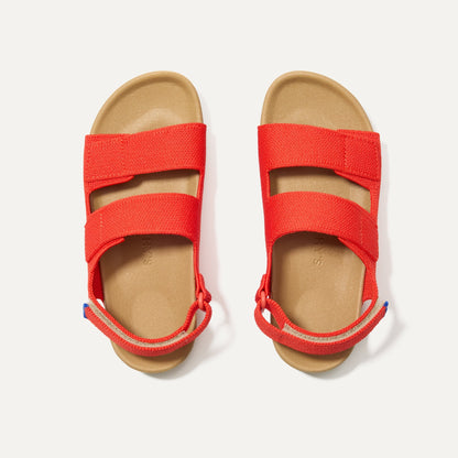 Rothys The Kids Double Strap Sandal in Firetruck Red