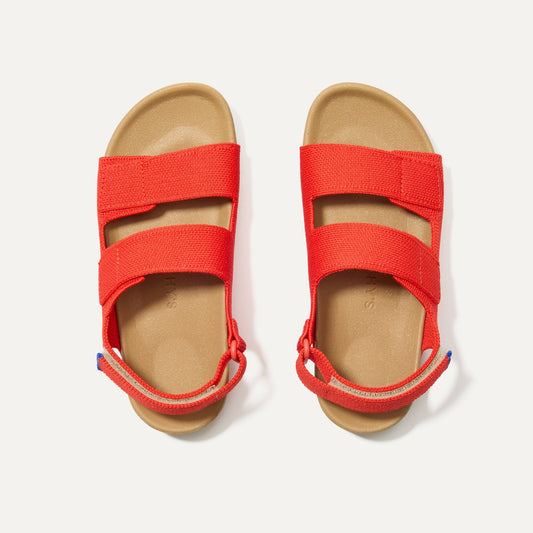 Rothys The Kids Double Strap Sandal in Firetruck Red
