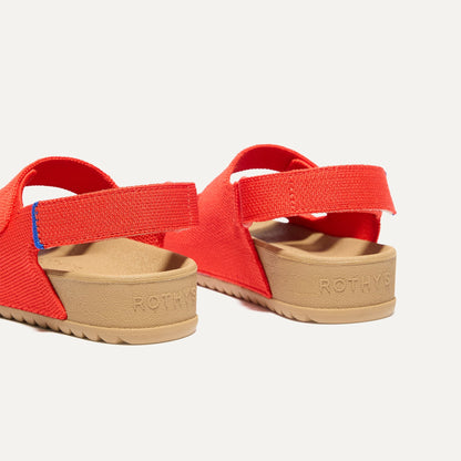 Rothys The Kids Double Strap Sandal in Firetruck Red
