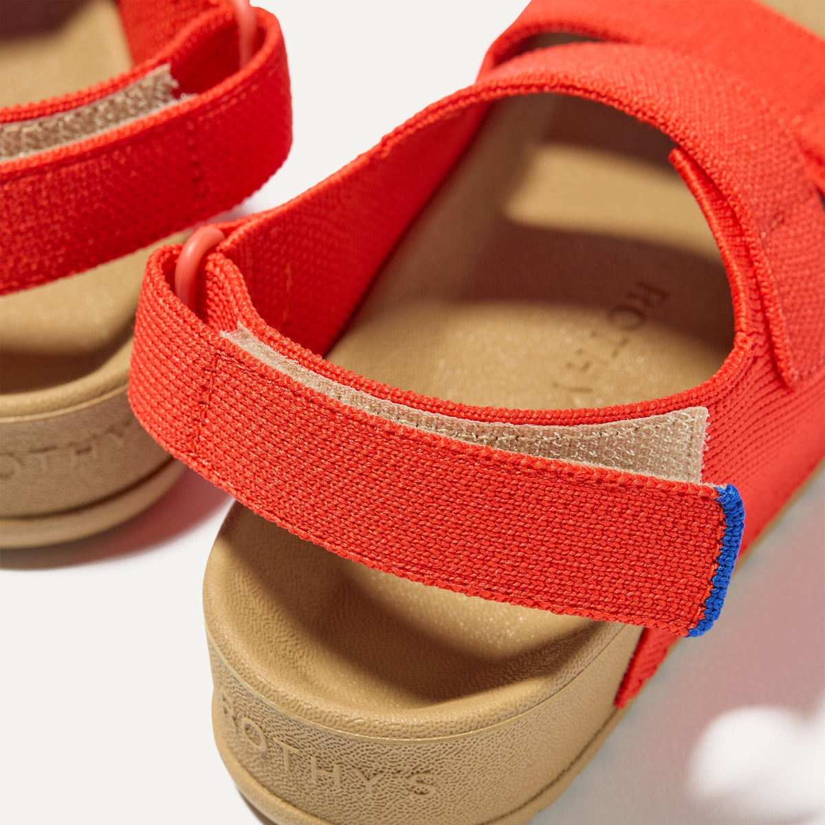 Rothys The Kids Double Strap Sandal in Firetruck Red