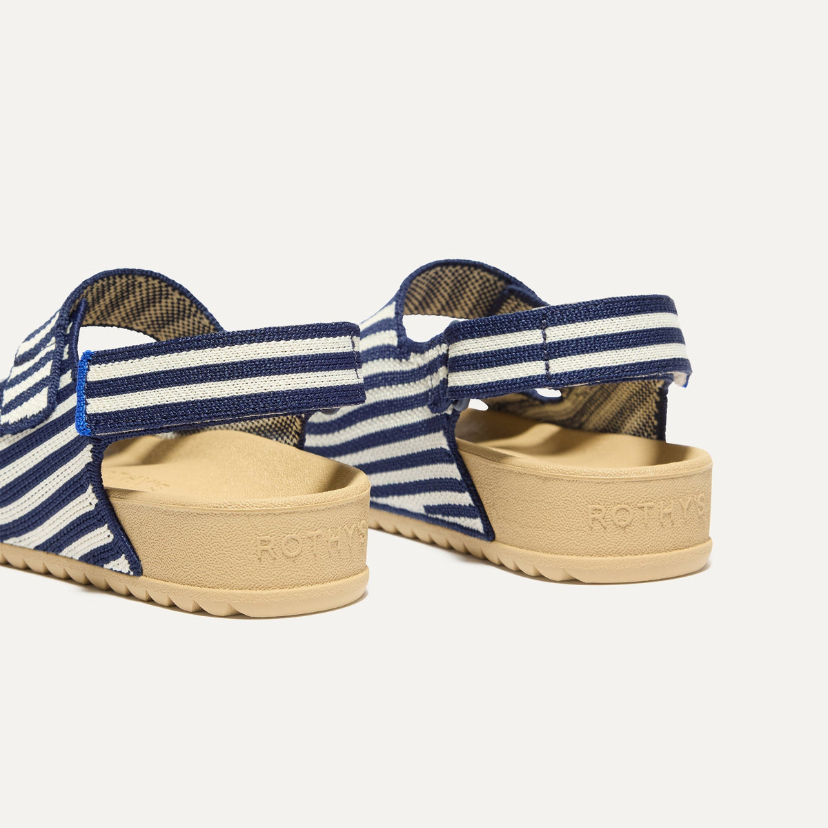 Rothys The Kids Double Strap Sandal in Sailor Stripes